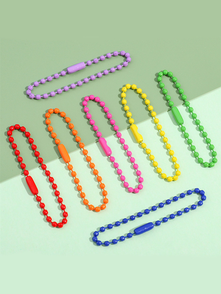 12CM METAL CHAIN COLOR LACQUER BEAD CHAIN DIY CHAIN ACCESSORIES 31 COLOR KEYCHAIN CHAIN WAVE BEAD CHAIN TAG CHAIN