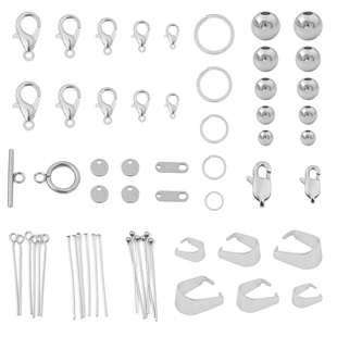 diy手工材料不锈钢单圈龙虾扣收尾扣9字针圆珠钥匙扣挂件饰品配件