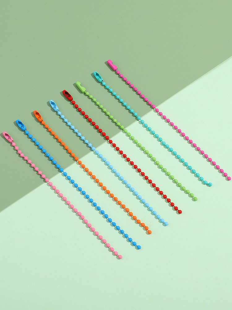 12CM METAL CHAIN COLOR LACQUER BEAD CHAIN DIY CHAIN ACCESSORIES 31 COLOR KEYCHAIN CHAIN WAVE BEAD CHAIN TAG CHAIN