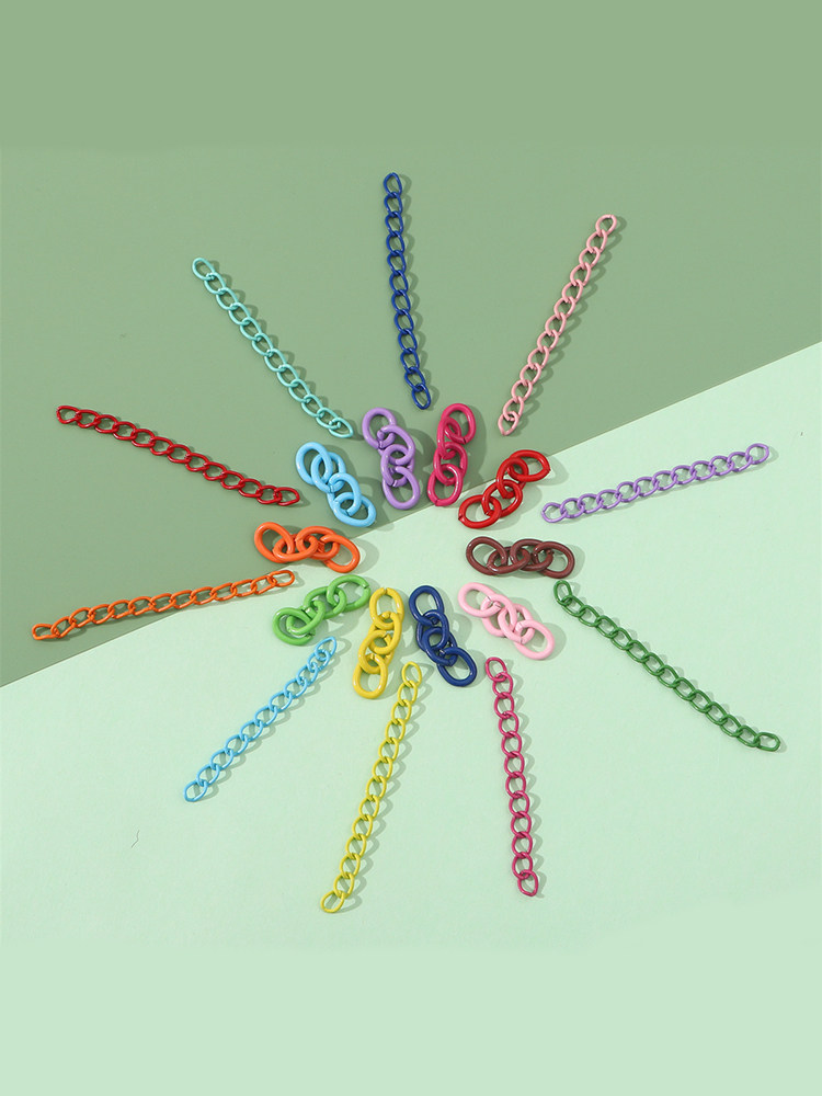 BRAND NEW COLOR PAINTED CHAIN CHAIN EXTENSION CHAIN TAIL CHAIN PENDANT BAG BAG PENDANT RING ACCESSORIES HANDMADE DIY MATERIAL