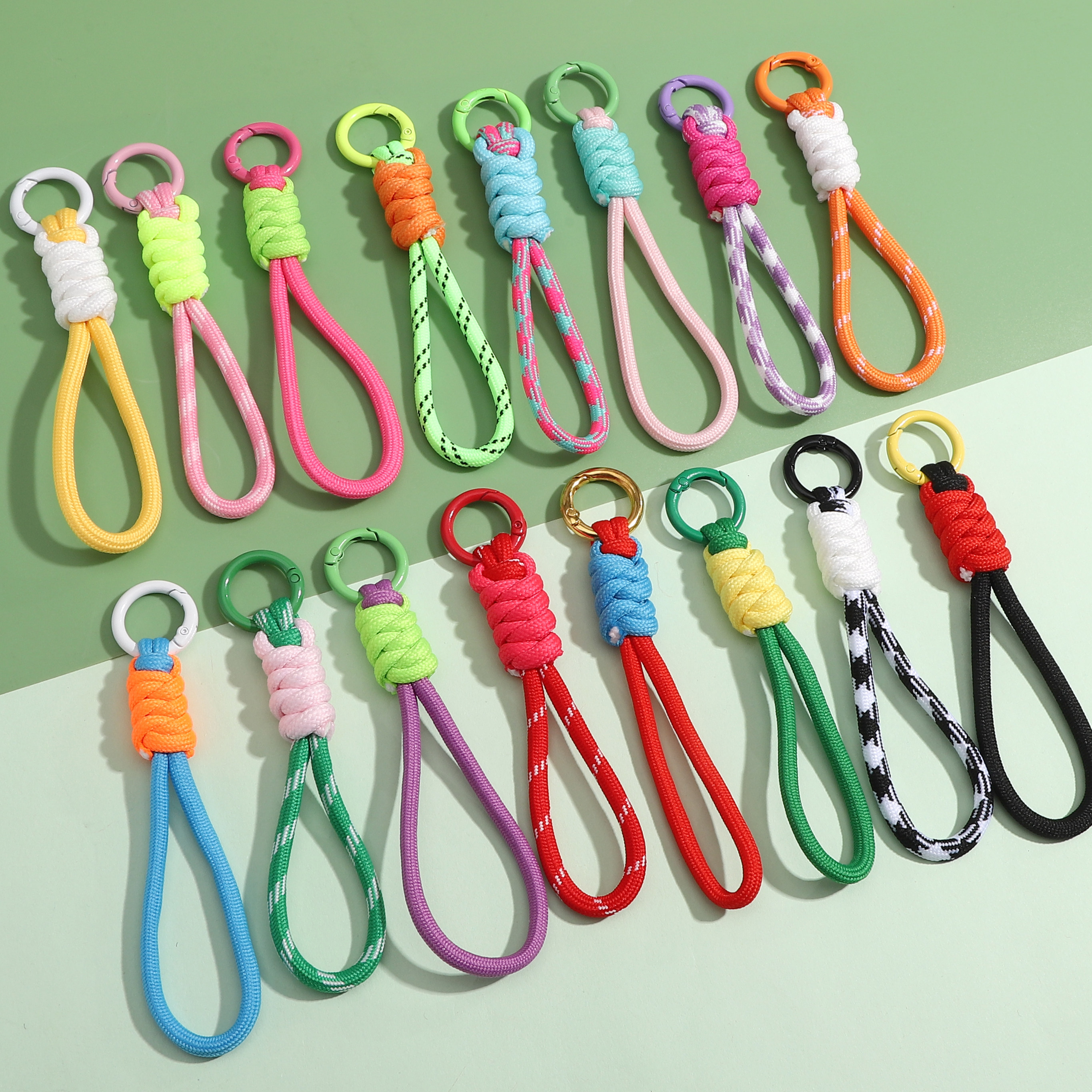 彩色手工编织棉绳钥匙扣包挂饰品diy配件简约百搭手机链挂饰材料,节庆用品/礼品,钥匙扣,淘宝优惠券,粉丝福利购,淘宝优惠卷