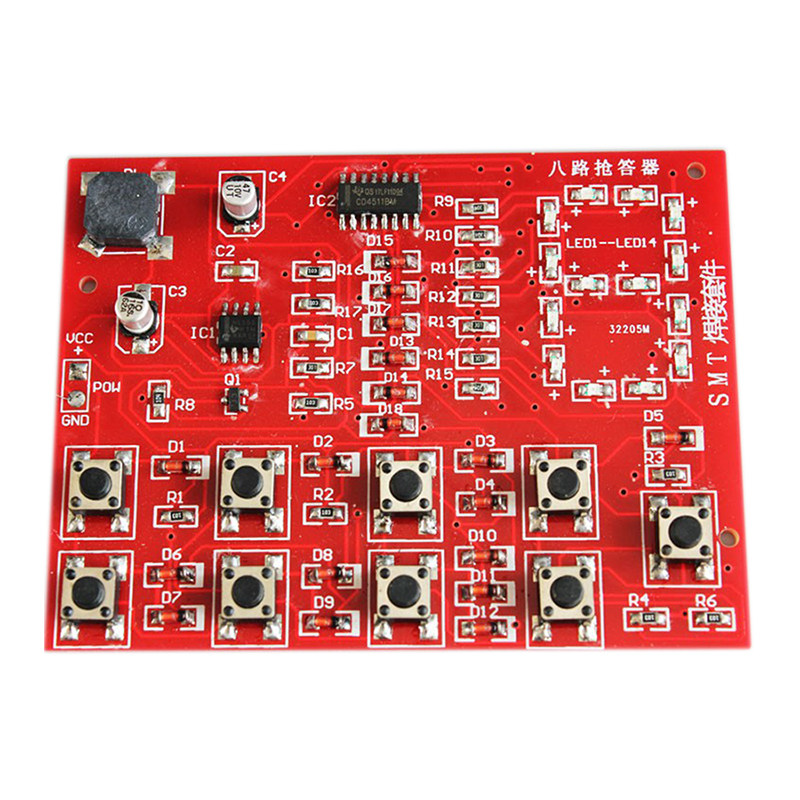 八路数字抢答器全贴片焊接套件diy电子技能smt教学组装实训散件