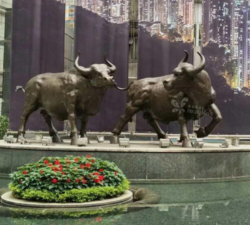 花园别墅广场形象铜雕商场不锈钢铁艺铜雕大牛雕塑工程五金制品