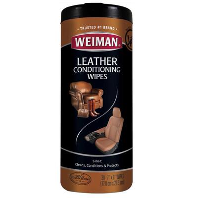 美国代购Weiman Leather Cleaner & Conditioner Wipes With UV P