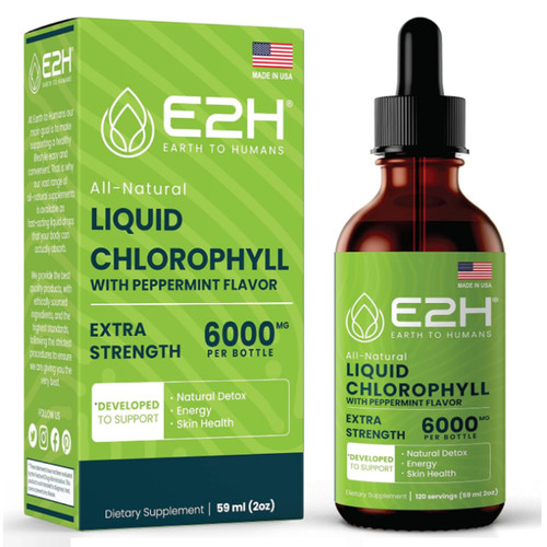 美国代购E2H Chlorophyll Liquid Drops - Natural Energy Booste