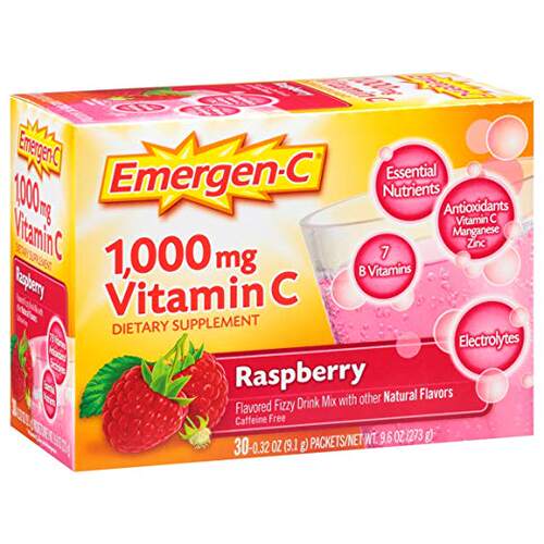 美国代购Emergen-C (30 Count, Raspberry Flavor, 1 Month Suppl