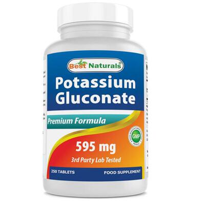 美国代购Best Naturals Potassium Gluconate Supplement 595 Mg