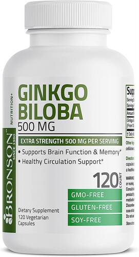 美国代购Bronson Ginkgo Biloba 500mg Extra Strength 500mg per