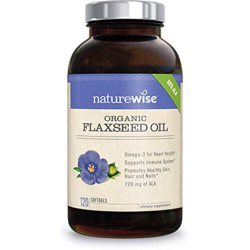 NatureWise Organic Flaxseed Oil Max 720mg ALA | Highest Pote