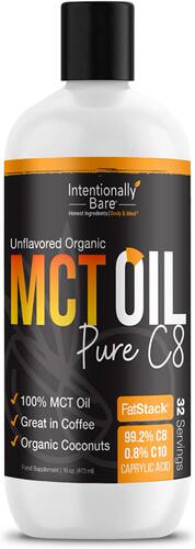 美国代购ntentionally Bare Pure C8 MCT Oil Organic - Brain Oc