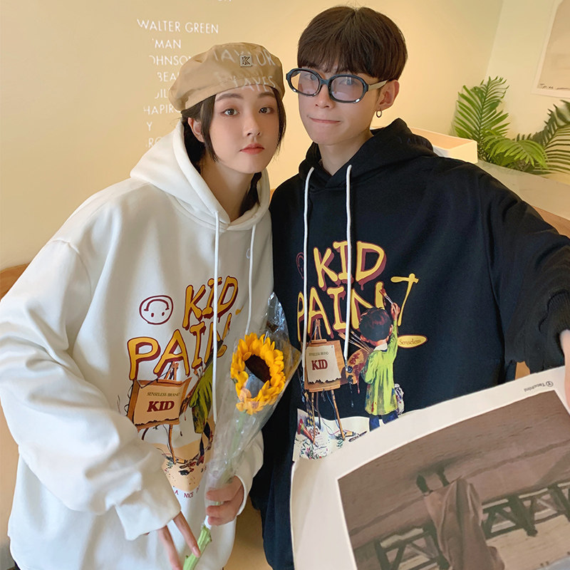 情侣装宽松连帽卫衣oversizes时尚印花帽衫男女外套815-HM188P48,男装卫衣,星座716A-1（原星座815）