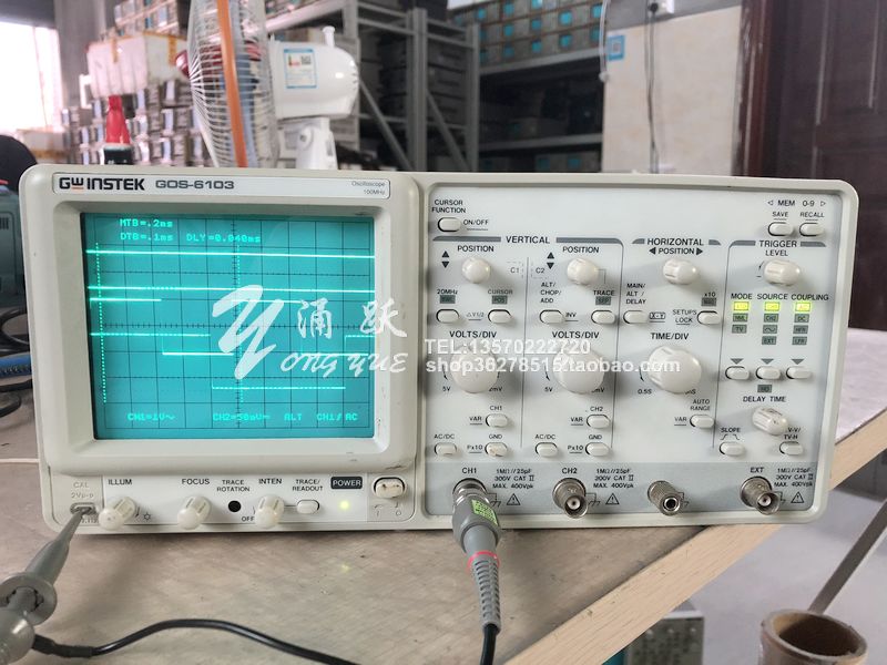 成色好二手模拟示波器100M原装固纬GOS6103数字读出