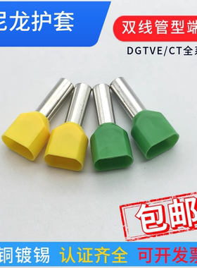 双线管型端子CT260014 欧式两根6平方紫铜针头 TE6014 TE16-14