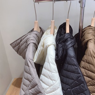 立体剪裁上身时髦鸭绒羽绒服显瘦宽松黑咖白灰奶茶冬外套