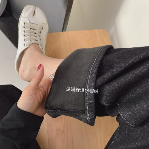 加厚冬季阔腿拖地裤穿裤