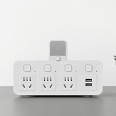 无线插座转换器一转多功能插排带夜灯独立开关家用办公插座板USB