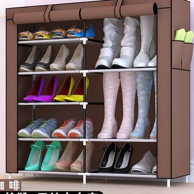 开迪双排布鞋柜大容量经典型简约现代简易鞋架长靴柜组合组装包邮