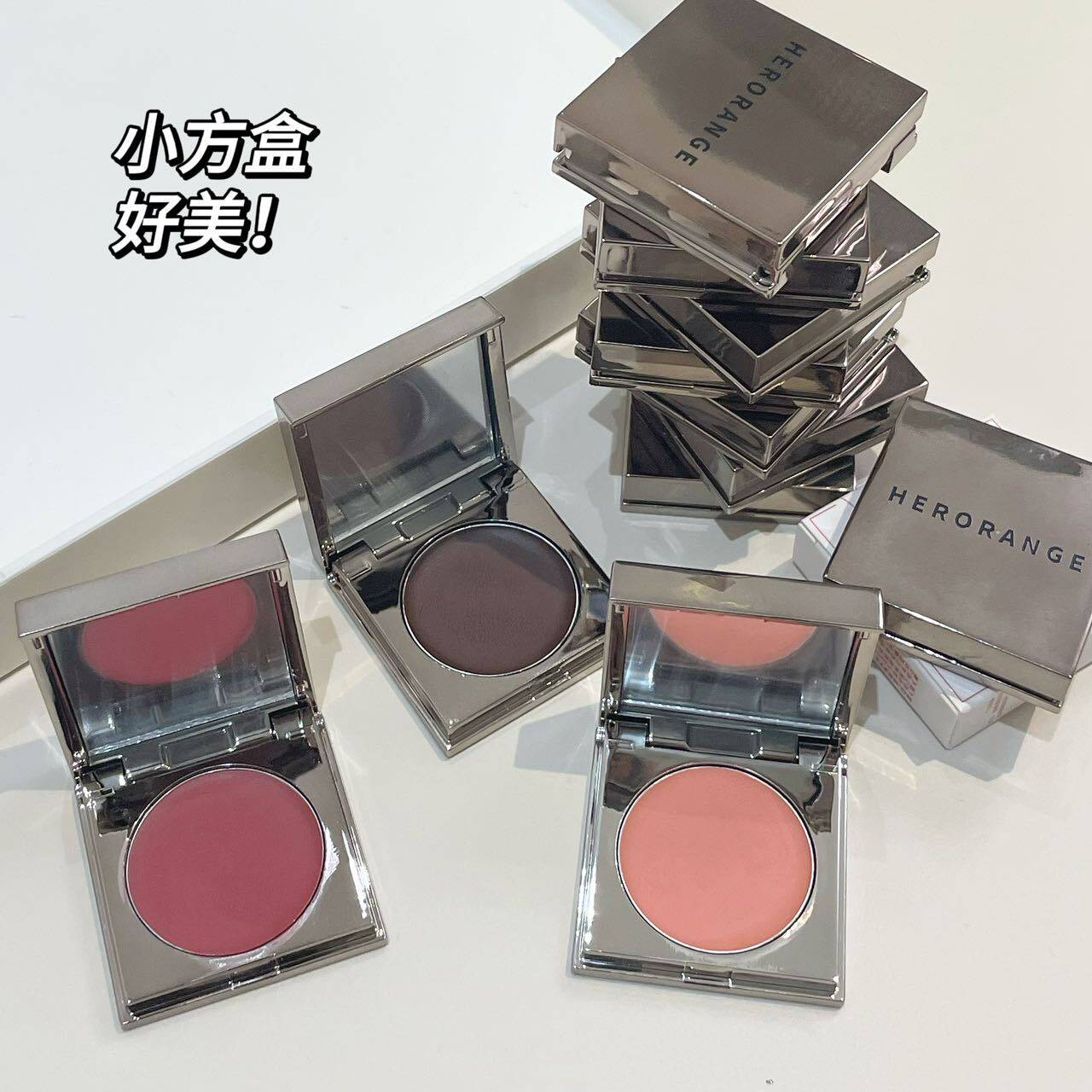 HERORANGE~甜心绵绵唇泥自然裸妆多用单色腮红膏显白平价网红款女