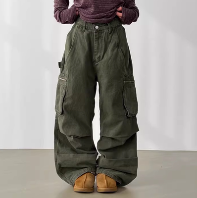 韩国代购设计师水洗做旧工装裤