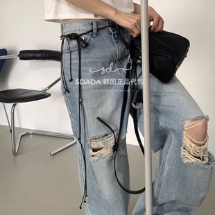 韩国代购25S/S METAL ROPE BELT 设计师绑带绳子腰带