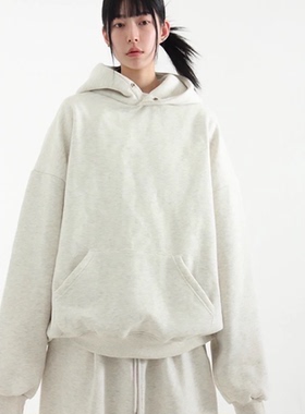 韩国代购23F/W oversize fleece-lined cotton hoody 加绒帽衫