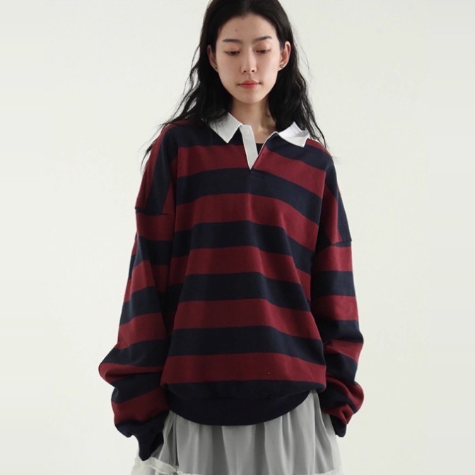 collarneckstripemtm条纹卫衣