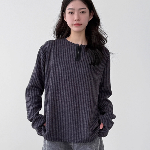 韩国代购套指竖纹针织衫UNISEX