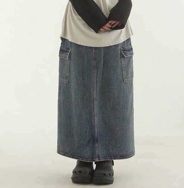 cargodenimlongskirt图片