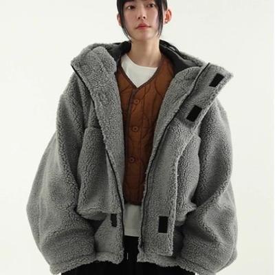 人造毛外套韩国代购宽松风