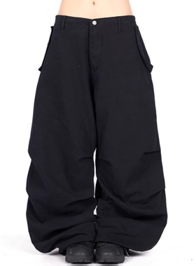 韩国代购25F/W CATION PARACHUTE PANTS设计师宽松捏褶长裤UNISEX
