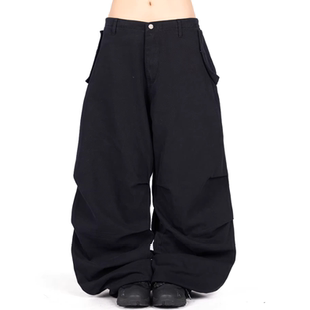 韩国代购25F/W CATION PARACHUTE PANTS设计师宽松捏褶长裤UNISEX