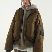 jumper 韩国代购 正反两穿棉服夹克 wave quilting reversible