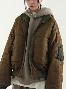 韩国代购24  reversible wave quilting jumper 正反两穿棉服夹克