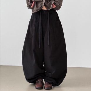 back pocket banding 25F pants balloon cotton 韩国代购 peach