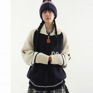 cardigan 毛衣 two zip tone unisex 韩国代购 knit 24F