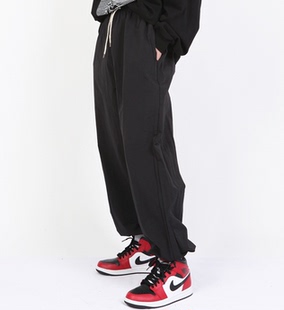 韩国代购20FW NYLON STRING PANTS 抽绳尼龙宽松长裤 男女