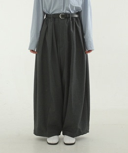 tuck 宽松捏褶西裤 slacks balloon two fit over 21F 韩国代购