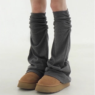 韩国代购24F/W soft shirring boot-cut leg warmer 腿套