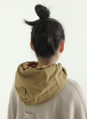 韩国代购22F/W padding hood neck warmer 夹棉保暖抽绳帽子