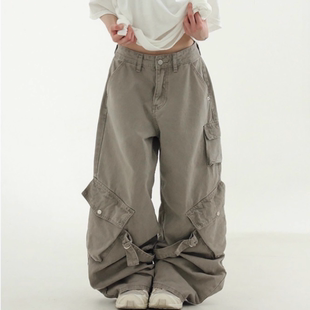 cargo 长裤 pants wide strap cotton pigmented 25S 韩国代购