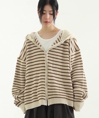 handwarmerstripehoodzip-up