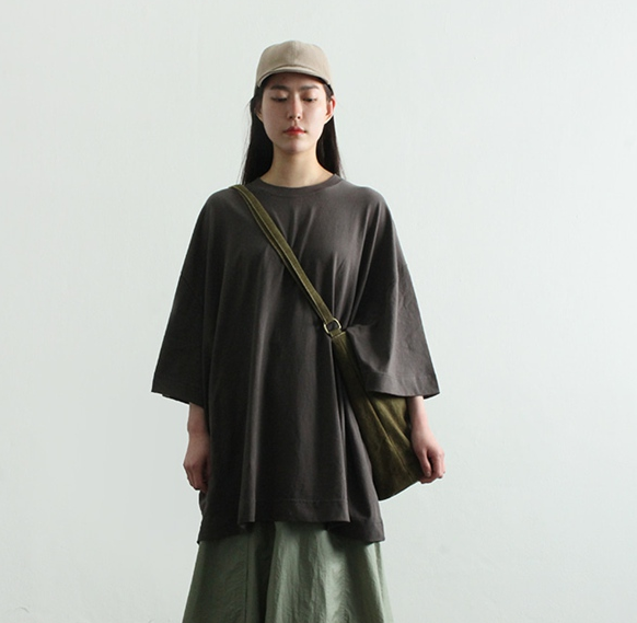 韩国代购20 maxi over fit half sleeved cotton T 棉质宽松半袖