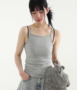 fleece lined mild 韩国代购 top sleeveless 吊带背心 24A