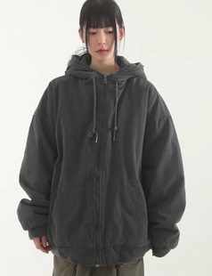 peach cotton quilting 韩国代购 jumper hood 夹棉连帽外套 23F