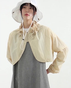 24A bolero cape hood paper 薄款 韓國代購 短外套