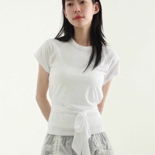 waist strap 短袖 25S T恤 tee half 韩国代购 silket