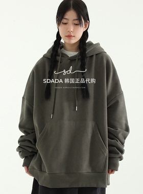 韩国代购20FW over fit soft cotton hoody 秋冬加绒帽衫 男女