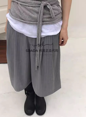 韩国代购25S/S STRIPE BERMUDA SLACKS 条纹百慕大短裤