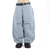 25S JEANS 韩国代购 RAIN SECTION 竖纹拼接水洗牛仔裤