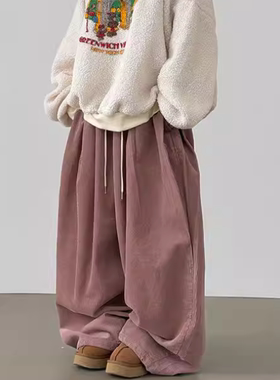 韩国代购25 corduroy pin tuck balloon banding pants灯芯绒长裤